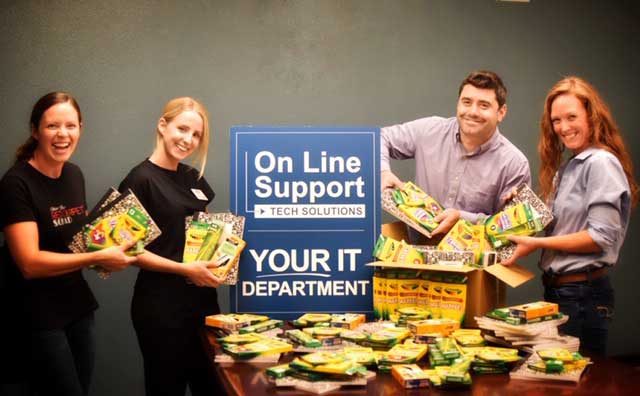 Online Support's school supply donation photo