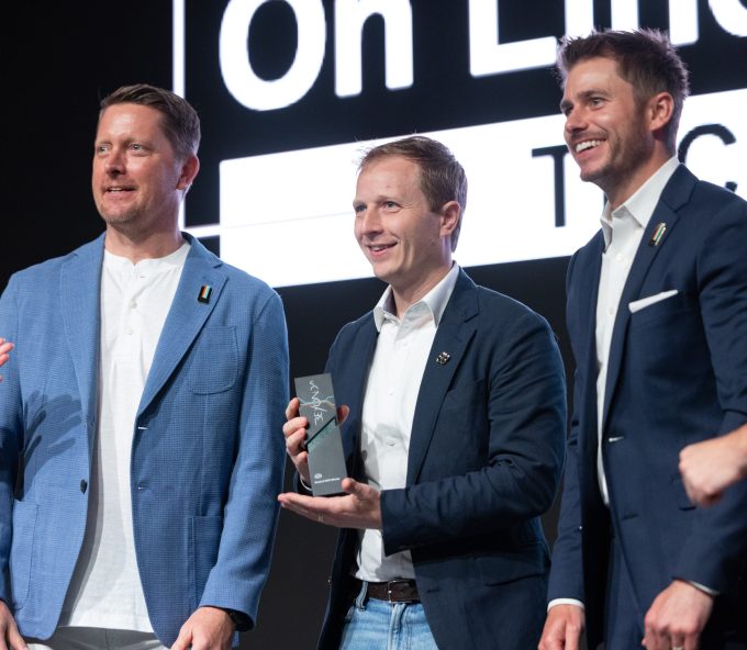 On Line Support accepting Social Impact Award