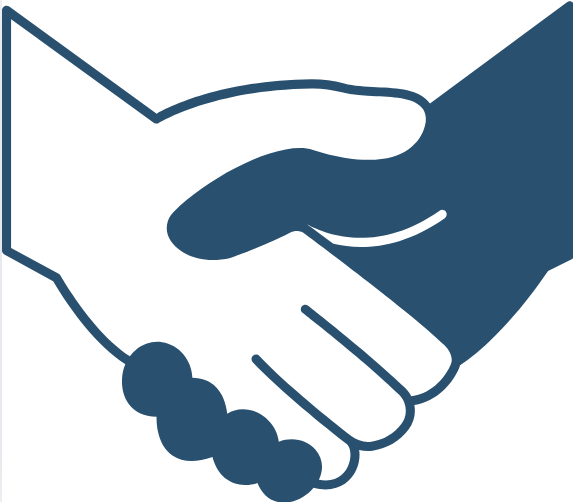 Two hands clasped together showing help